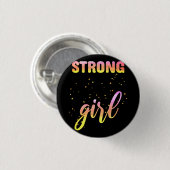 Sterk Meisje Pastel Ster Ronde Button 3,2 Cm (Voorkant /achterkant)