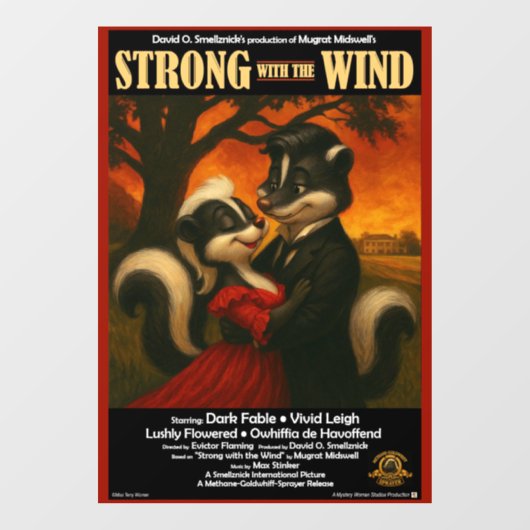 Sterk met de Wind Filmparodie Raamsticker (Vel)