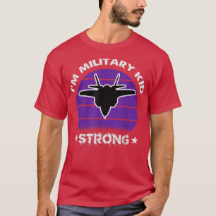 Sterk militair Kind Paars omhoog T-shirt