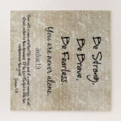 Sterk, moedig, onverdiend citaat met bijbelversie legpuzzel (Horizontaal)