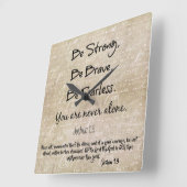Sterk, moedig, onverdiend citaat met bijbelversie vierkante klok (Hoek)