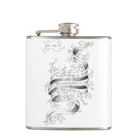 Sterk, mooi en krachtig heupfles (Voorkant)