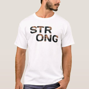 Sterk + Motivatie fitness typografie ontwerp T-shirt