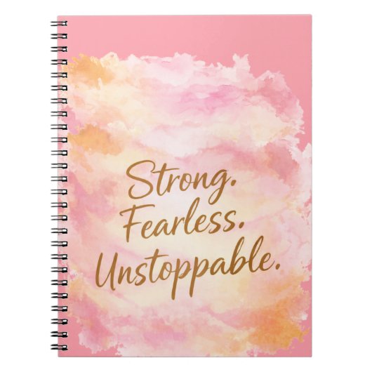 Sterk, Onbevreesd & Onstuitbaar Inspirerend Notitieboek (Voorkant)