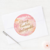 Sterk, Onbevreesd & Onstuitbaar Motiverend Ronde Sticker (Envelop)