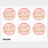 Sterk, Onbevreesd & Onstuitbaar Motiverend Ronde Sticker (Vel)