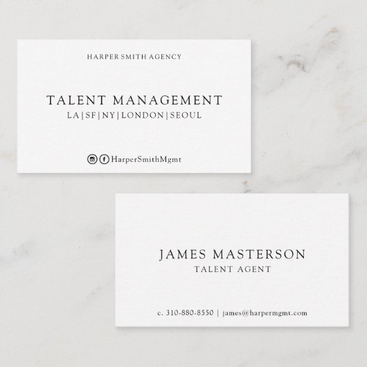 Sterk Professioneel Zwart & Wit Visitekaartje (Voorkant / Achterkant)