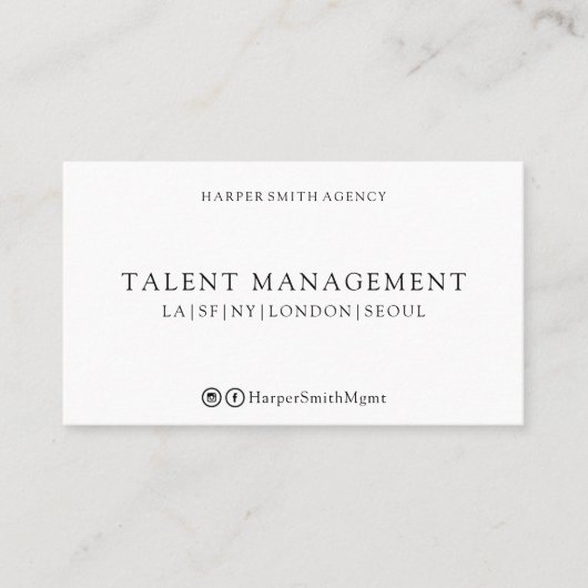 Sterk Professioneel Zwart & Wit Visitekaartje (Voorkant)