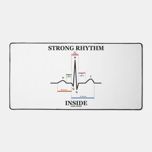 Sterk ritme binnenin elektrocardiogram hartslag bureaumat (Voorkant)