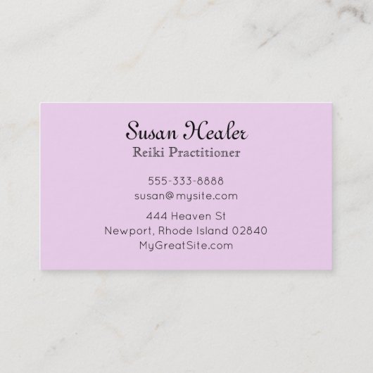 *~* Sterk roze gloedster Mandala Healer Reiki Visitekaartje (Achterkant)