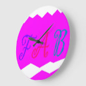 Sterk roze ontwerp van de Fab met gekleurde tekst Grote Klok (Hoek)