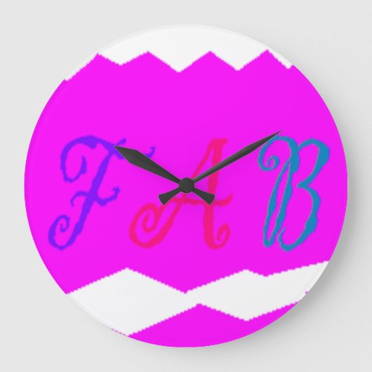 Sterk roze ontwerp van de Fab met gekleurde tekst Grote Klok (Voorkant)