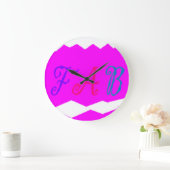 Sterk roze ontwerp van de Fab met gekleurde tekst Grote Klok (Huis)