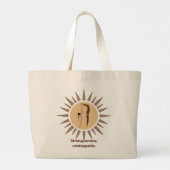 Sterk, sereen, onstuitbaar – Yoga Sunburst-houding Grote Tote Bag (Achterkant)