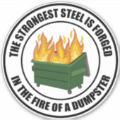 Sterk staal smeed in de brand van een pomp sticker (Voorkant)