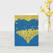 Sterk staan: de moedige hart Kaart van Oekraïne (Gele Bloem)