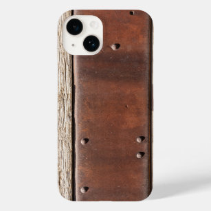 Sterk stoer bruin ziet eruit als ijzer, hout, bout Case-Mate iPhone 14 hoesje