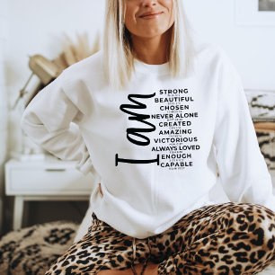 Sterk Sweatshirt voor vrouwen Ik ben genoeg