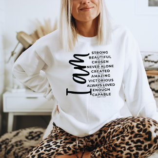 Sterk Sweatshirt voor vrouwen Ik ben genoeg