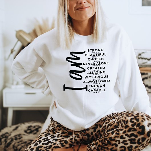 Sterk Sweatshirt voor vrouwen Ik ben genoeg