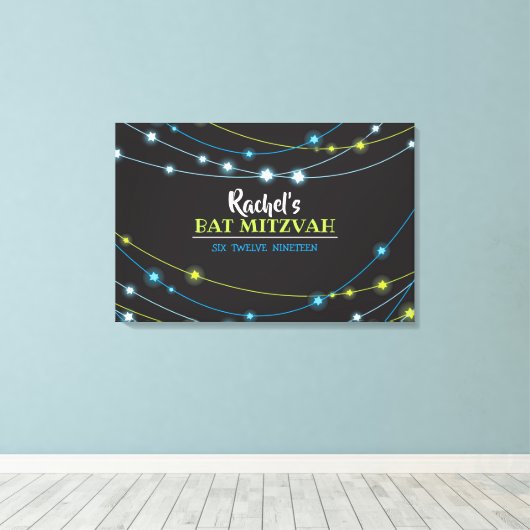 STERK VAN STARS Bar Bat Mitzvah Sign-In Board Canvas Afdruk (Insitu (Houten vloer))