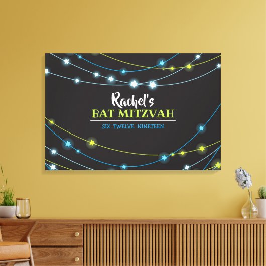 STERK VAN STARS Bar Bat Mitzvah Sign-In Board Canvas Afdruk (Insitu (Woonkamer))