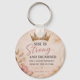 Sterk & Verheven Spreuken 31:25 Inspirerend Sleutelhanger