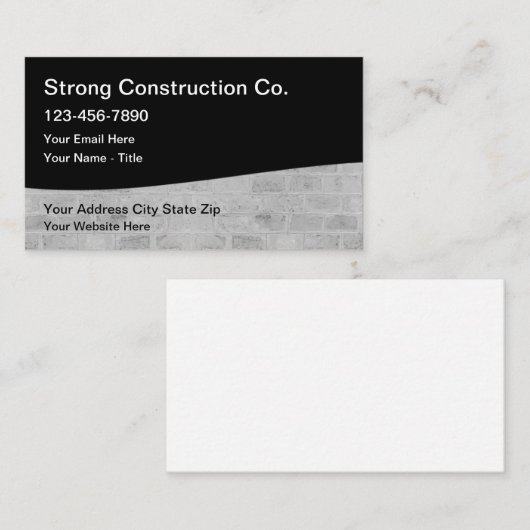 Sterk Visitekaartje bouwdiensten (Voorkant / Achterkant)