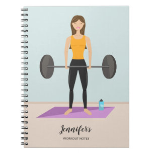 Sterk Workout Meisje Tekening Personaliseerbare Fi Notitieboek