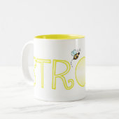 Sterk zijn - een positief woord tweekleurige koffiemok (Voorkant links)