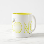 Sterk zijn - een positief woord tweekleurige koffiemok (Voorkant rechts)