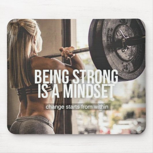 Sterk zijn is een mindset - Women's Gym Workout Muismat (Voorkant)