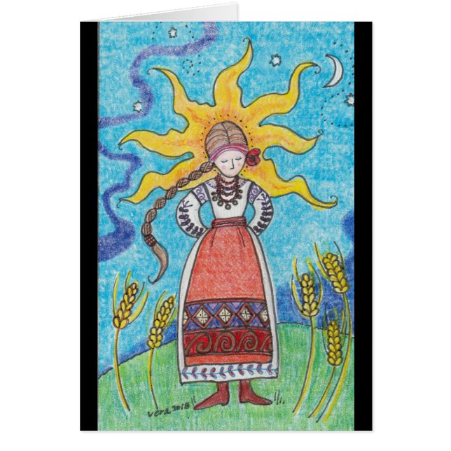 Sterk zoals de Sun Ukraine Folk Art (Voorkant)