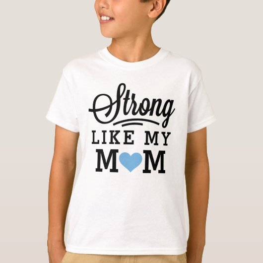 Sterk zoals mijn mama Blue Heart Boys T-shirt (Voorkant)