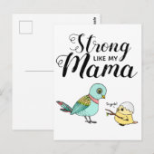 Sterk zoals mijn mama | Funny Moeder & Baby Vogels Briefkaart (Voorkant / Achterkant)