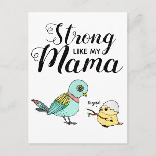 Sterk zoals mijn mama   Funny Moeder & Baby Vogels Briefkaart