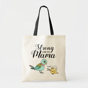 Sterk zoals mijn mama   Funny Moeder & Baby Vogels Tote Bag