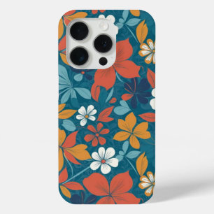 Sterk zomerbloempatroon iPhone 15 pro case