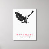 Sterk zwart-wit Bald Eagle Motivatie Canvas Afdruk (Voorkant)
