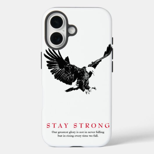 Sterk zwart-wit Bald Eagle Motivatie Case-Mate iPhone Case (Achterkant)