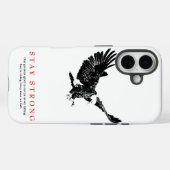 Sterk zwart-wit Bald Eagle Motivatie Case-Mate iPhone Case (Achterkant (horizontaal))