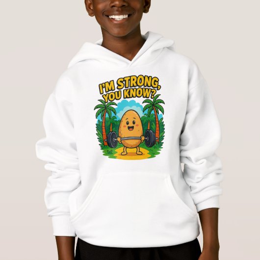 Sterke Aardappel Gym Cartoon T-Shirt – Grappig (Voorkant)