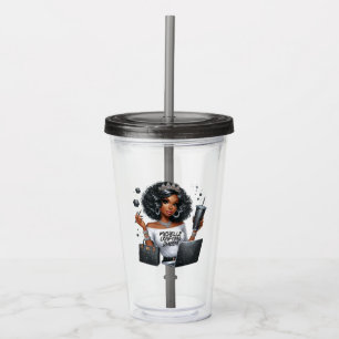 Sterke Afro-Amerikaanse Ambachtelijke Koningin Kun Acryl Drinkbeker