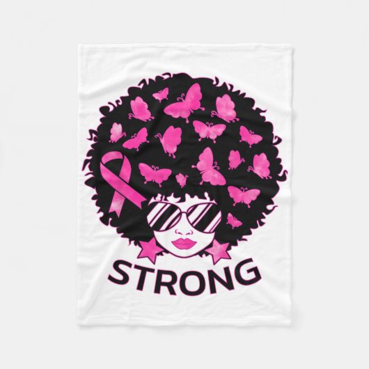 Sterke Afro-Amerikaanse vrouw borstkanker bewust Fleece Deken (Voorkant)