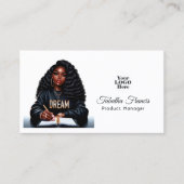 Sterke Afro Black Woman Leiderschap Ontwerp Visitekaartje (Voorkant)