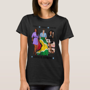 Sterke Afro-Guyanese oma Guyana Vlag Latina T-shirt