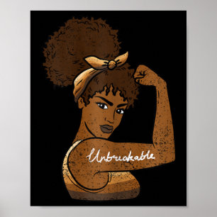 Sterke Afro Vrouw Zwarte Geschiedenis Maand Mannen Poster
