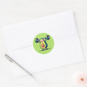 Sterke avocado - Grappige Pixel Art Gewichtheffen Ronde Sticker (Envelop)