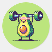 Sterke avocado - Grappige Pixel Art Gewichtheffen