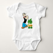 Sterke Baby Popeye Bodysuit. Romper (Voorkant)